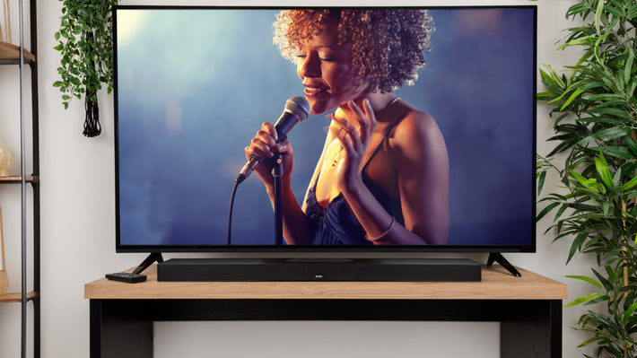 ZVOX ACCUVOICE AV855 SOUNDBAR WITH DUAL SUBWOOFERS, 20 LEVELS OF VOICE BOOST, HDMI COMPATIBLE