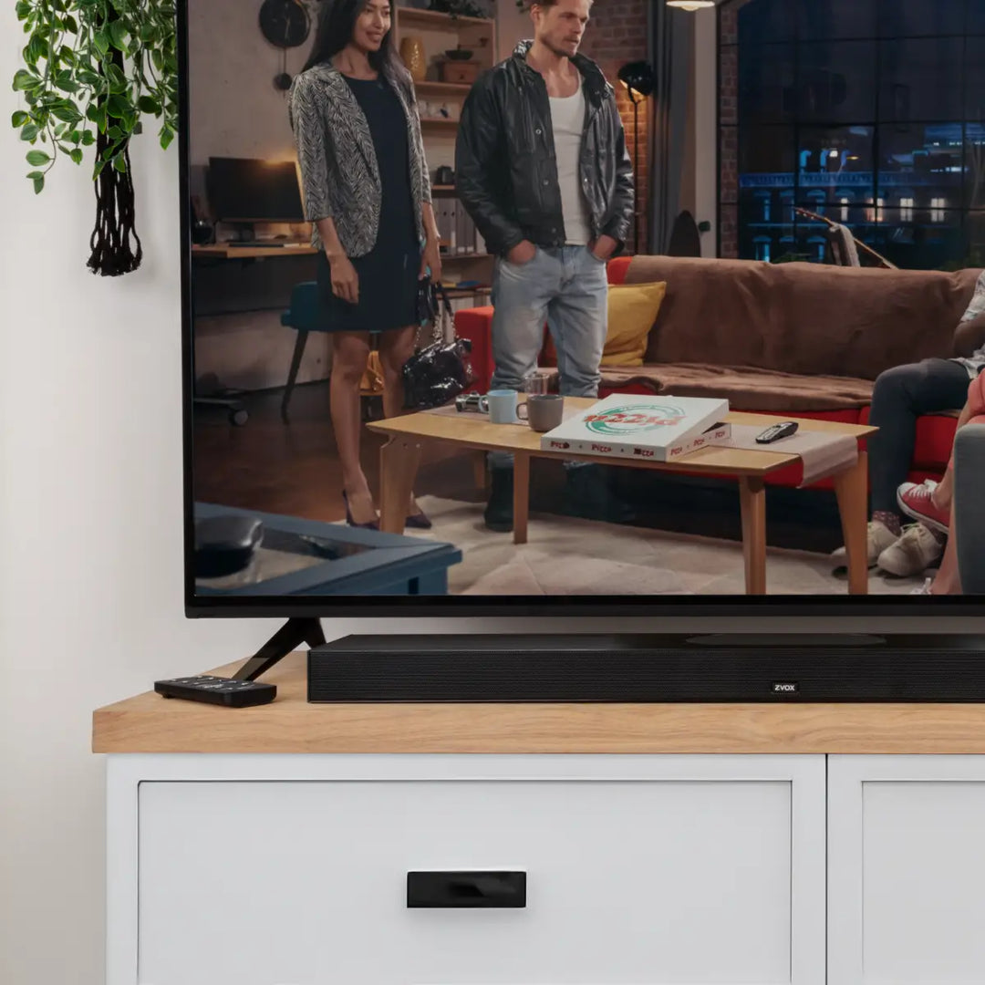 ACCUVOICE AV855 SOUNDBAR WITH DUAL SUBWOOFERS, 20 LEVELS OF VOICE BOOST, HDMI COMPATIBLE