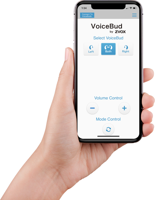 VoiceBud VB20 Hearing Aids With Two-Microphones, App Control, Pair